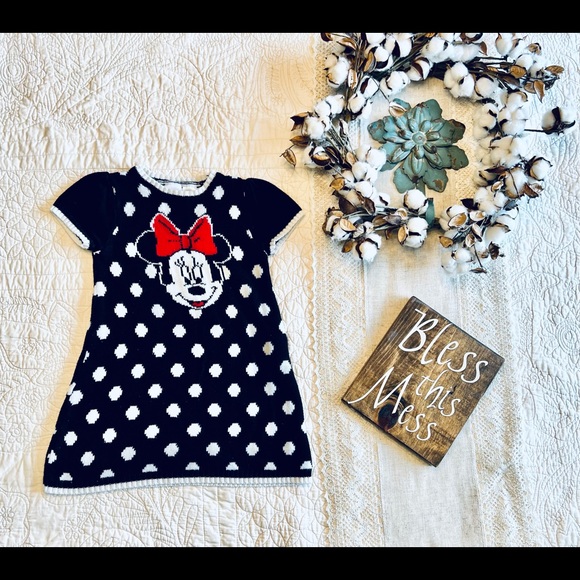 Disney Other - Disney Minnie Mouse Polka Dot Short sleeve sweater dress size 4T